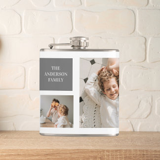  Personalised Family Collage Gift Hip Flask