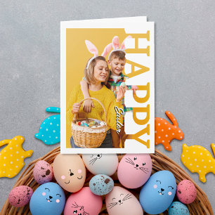Personalised family couple Photo Happy easter Card