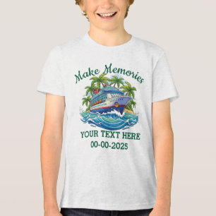 Personalised Family Cruise T-Shirt Make Memories Tri-Blend Shirt