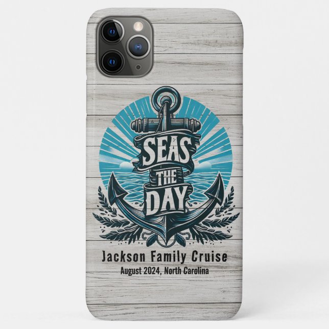 Personalised Family Cruise Vacation - Seas the Day Case-Mate iPhone Case (Back)
