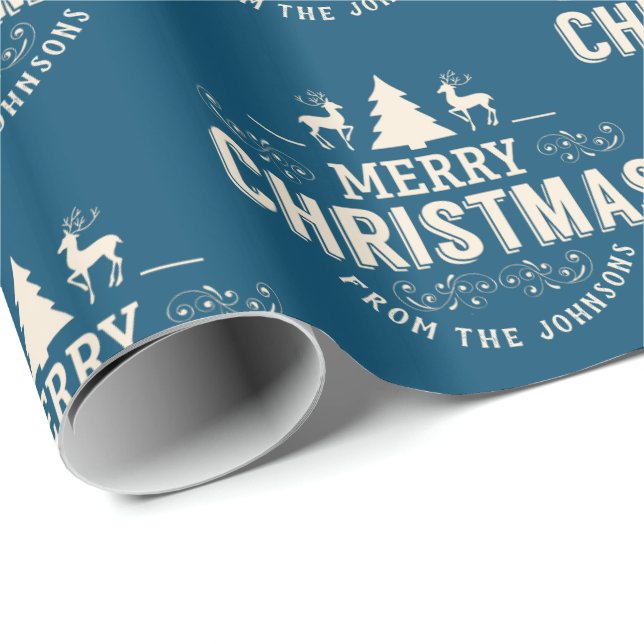 Personalised Family Custom Christmas Wrapping Paper (Roll Corner)