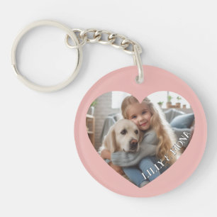 Personalised Family Custom Heart Photo Add Name Key Ring