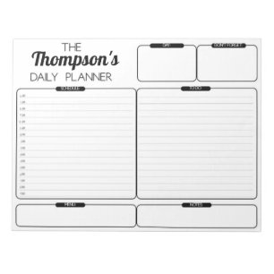 Personalised Family Daily Planner Notepad