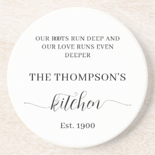 Personalised Family Deep Root and Love Kitchen Coaster