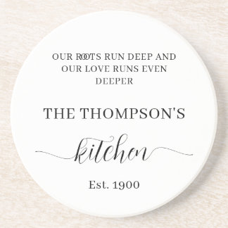 Personalised Family Deep Root and Love Kitchen Coaster