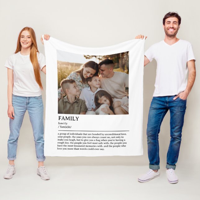 Personalised Family Definition Quote Wall Art Fleece Blanket (In Situ)
