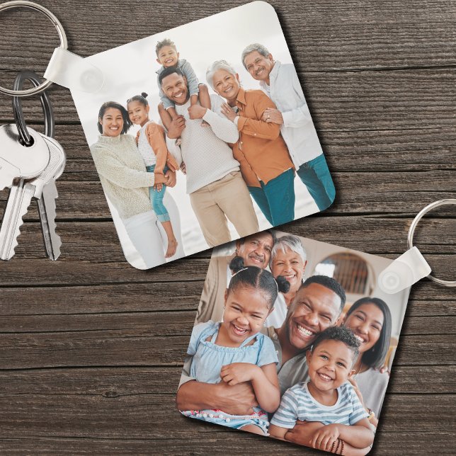 Personalised Family Double Sided Two Photo Key Ring (Personalized Family Double Sided Two Photo keychain)
