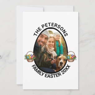 Personalised Family Easter Photo Egg Basket Holiday Card