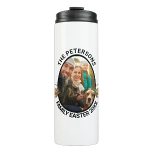 Personalised Family Easter Photo Egg Basket Thermal Tumbler