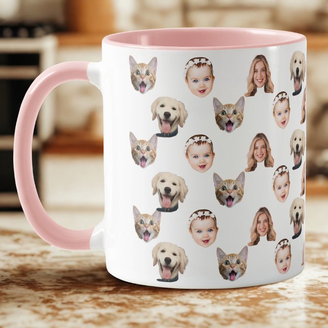 Personalised Family Face 4 Photos Mug (Creator Uploaded)