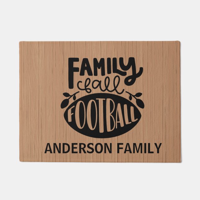 Personalised Family,Fall, Football Door Mat (Front)