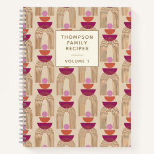 Personalised Family Favourite Recipes Retro Earthy Notebook