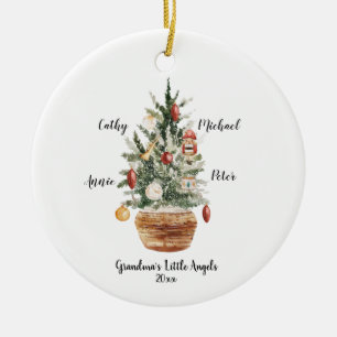 Personalised Family Grandchildren Christmas Tree C Ceramic Tree Decoration