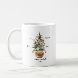 Personalised Family Grandchildren Christmas Tree Coffee Mug