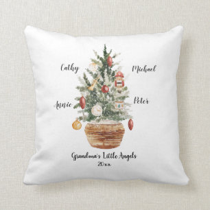 Personalised Family Grandchildren Christmas Tree Cushion
