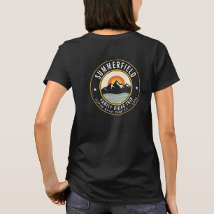 Personalised Family Hiking Sunset Mountains Retro T-Shirt