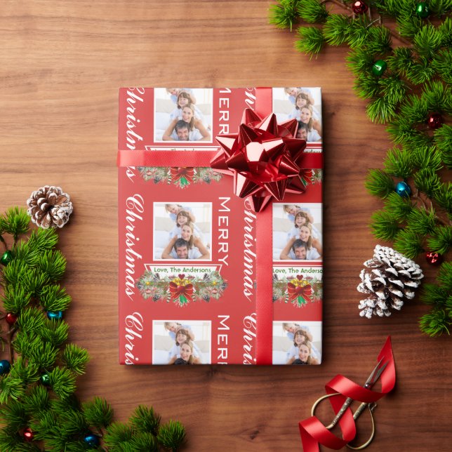 Personalised Family Holiday Photo Wrapping Paper (Holiday Gift)