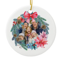 Personalised Family Holiday Wreath Ornament