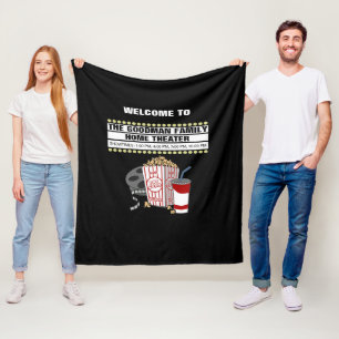 Personalised Family Home Movie Theatre Fleece Blanket