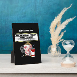 Personalised Family Home Movie Theatre Plaque