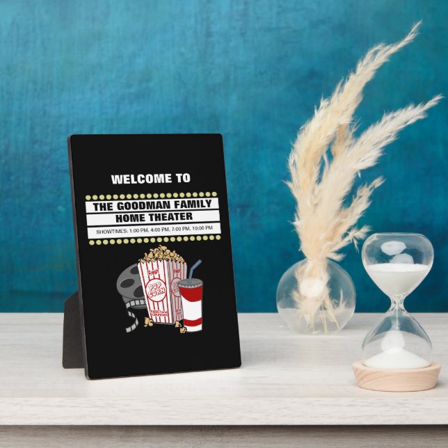 Personalised Family Home Movie Theatre Plaque (Side)