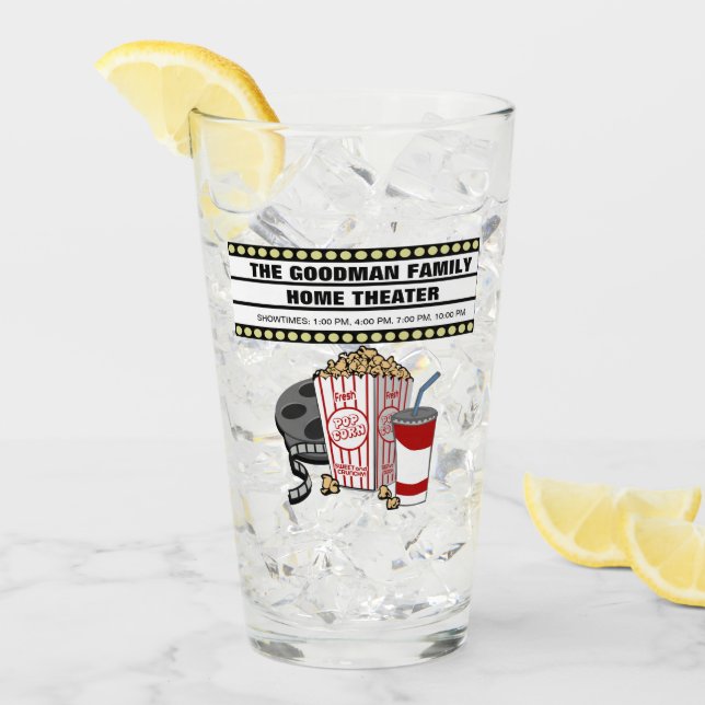 Personalised Family Home Theatre Customised Glass (Front Ice)