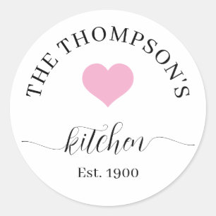 Personalised Family Kitchen Bundle Gift Set Classic Round Sticker