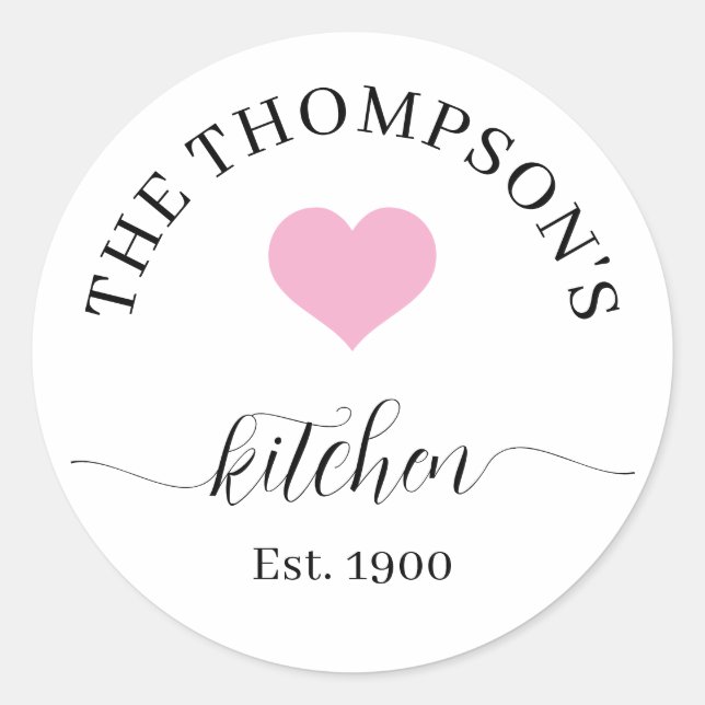 Personalised Family Kitchen Bundle Gift Set  Classic Round Sticker (Front)