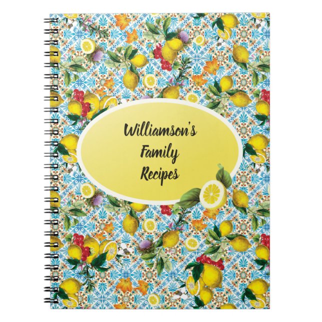 Personalised  Family Kitchen Recipe Cookbook Notebook (Front)