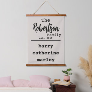 Personalised Family List of Names Typewriter Font Hanging Tapestry