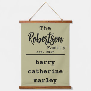 Personalised Family List of Names Typewriter Font Hanging Tapestry
