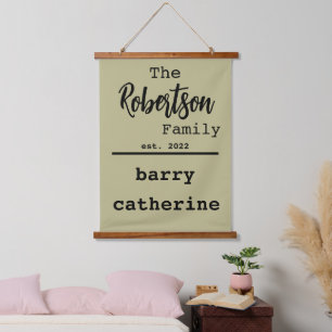 Personalised Family List of Names Typewriter Font Hanging Tapestry