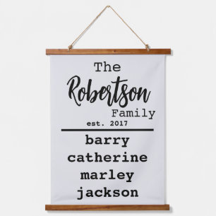 Personalised Family List of Names Typewriter Font Hanging Tapestry
