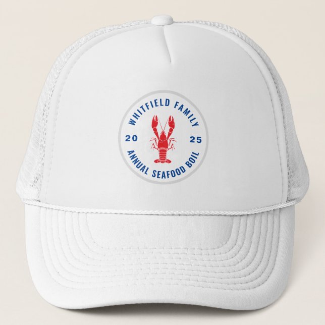 Personalised Family Lobster Seafood Boil Trucker Hat (Front)