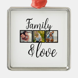Personalised Family & Love Photo Collage Metal Tree Decoration