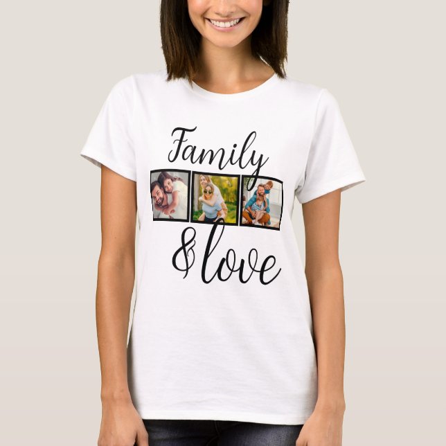 Personalised Family & Love Photo Collage T-Shirt (Front)