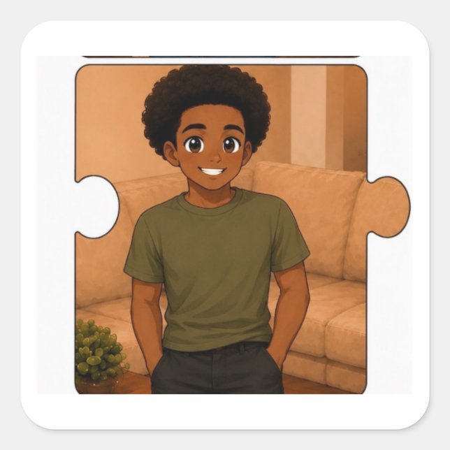 Personalised Family Matching Decal Editable Square Sticker (Front)