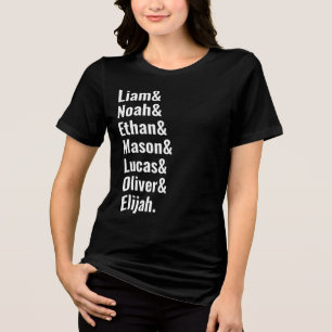 Personalised family members names Tri-Blend shirt