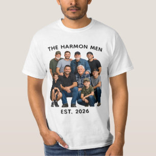 Personalised Family Men Photo, Name & Year Custom T-Shirt