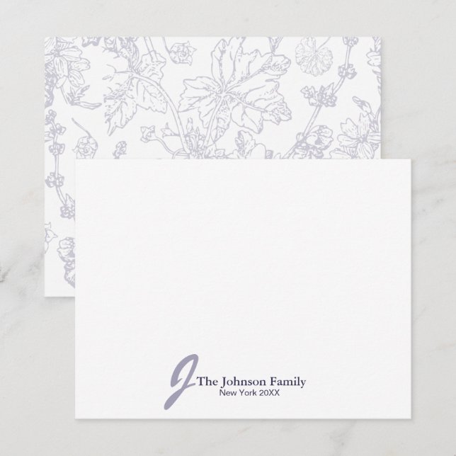 Personalised Family Monogram Name Elegant Script Card (Front/Back)