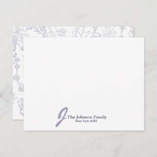 Personalised Family Monogram Name Elegant Script Card