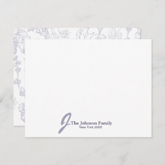 Personalised Family Monogram Name Elegant Script Card