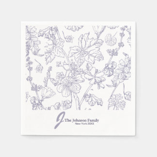 Personalised Family Monogram Name Elegant Script N Napkin