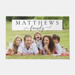 Personalised Family Monogram Surname Custom Photo Doormat