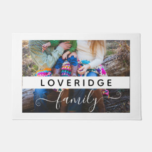 Personalised Family Monogram Surname Custom Photo Doormat