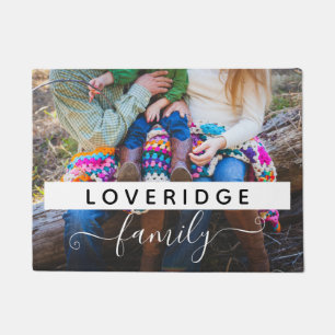 Personalised Family Monogram Surname Custom Photo Doormat
