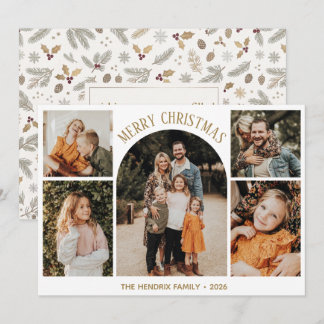 Personalised Family Multi-Photo Collage Christmas Holiday Card