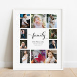 Personalised Family Name 10 Photo Collage Poster<br><div class="desc">Modern and elegant design printed Personalised Family Name 10 Photo Collage Poster that can be customised with your text. Check out the Graphic Art Design store for other products that match this design!</div>