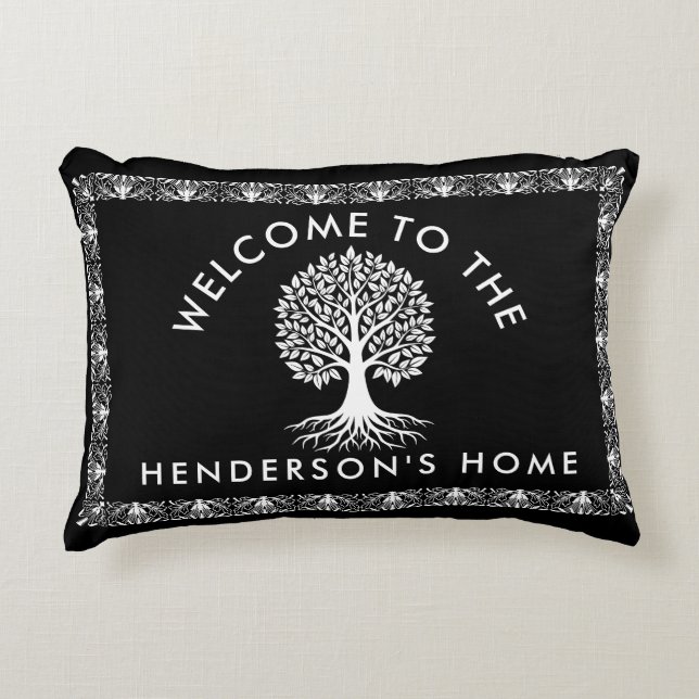 Personalised Family Name Accent Pillow (Front)