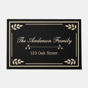 Personalised Family Name & Address Doormat • Black